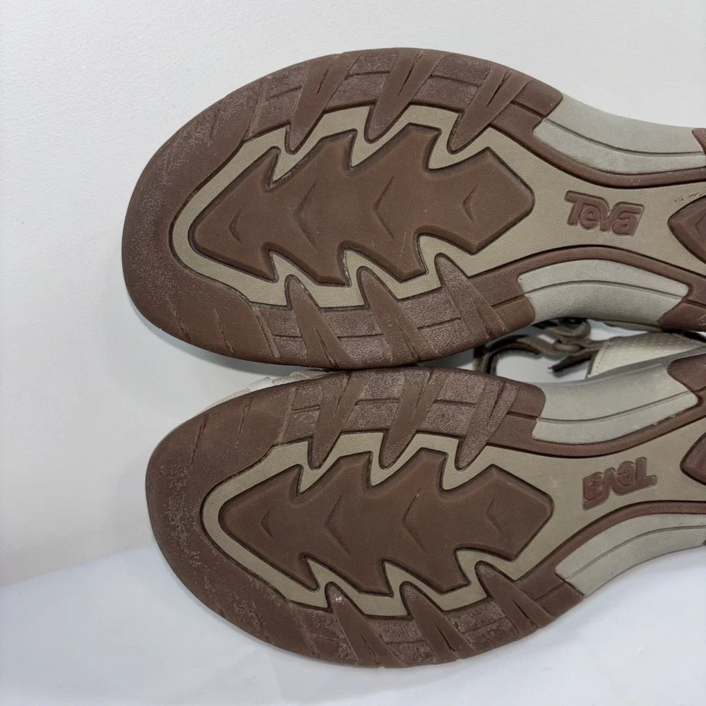 Teva Shoes Womens 9.5 Taupe Tirra CT Ankle Straps Numa Print Mesh Closed 1106837